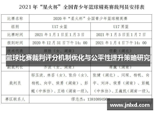 篮球比赛裁判评分机制优化与公平性提升策略研究